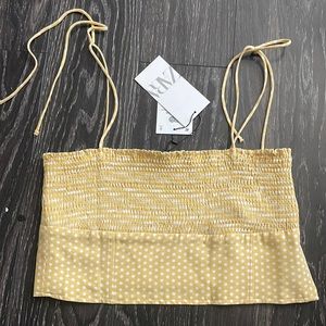 Zara polka dot accordion top NWT